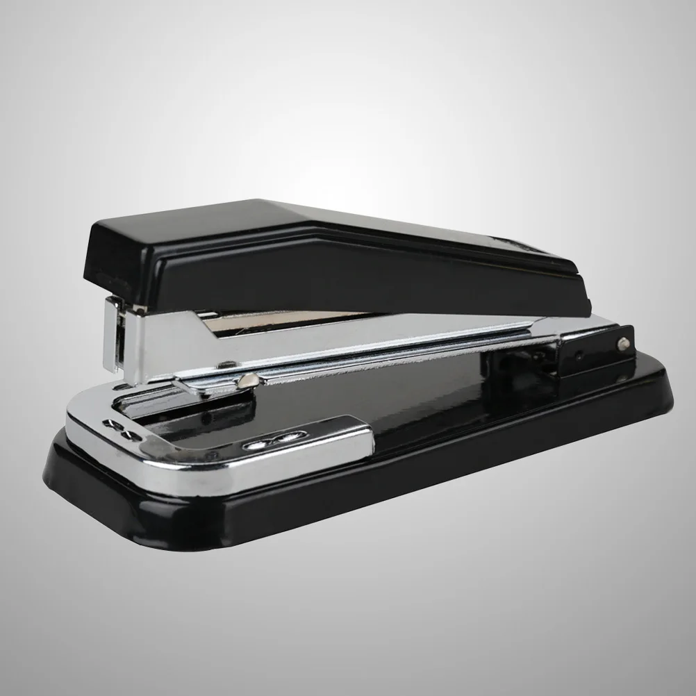 

Rotation Stapler 360 Degree Smooth Black Staple-Free Desktop Organizer for Office Workstation School Study Stationery Tool