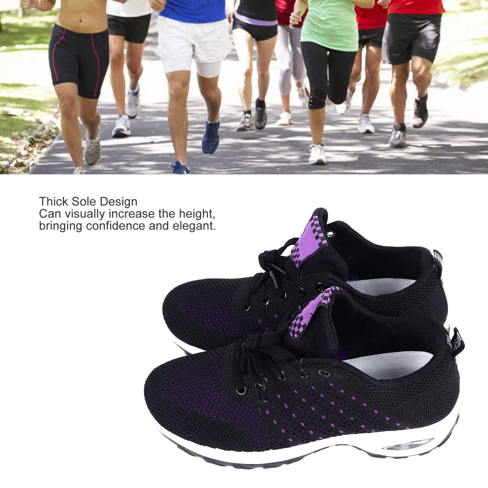 Zapatillas de deporte de suela gruesa, zapatos deportivos, suela gruesa, moda informal, cómodas zapatillas con cordones para deportes al aire libre, trabajo y viaje
