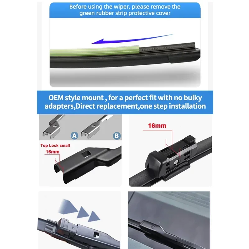 Front Rear Wiper Blades For Citroen Xsara Picasso Break 1999 - 2012 2011 2010 2009 2007 2006 2005 2003 2001 Window Brushes Parts