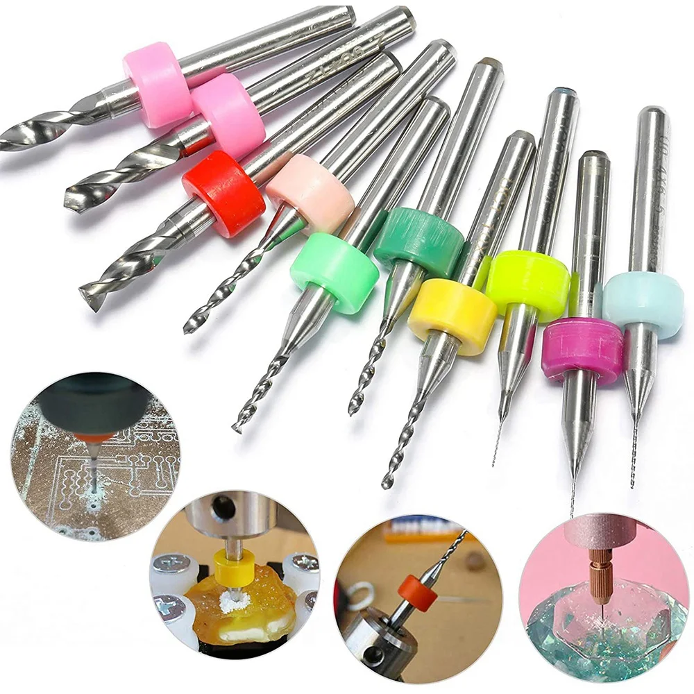 30Pcs PCB Drill Bits Set, 0.1Mm-3.0Mm, 1/8 Inch Shank Spiral Flute CNC Router Bits For Print Circuit Board CNC Engraving-AA26