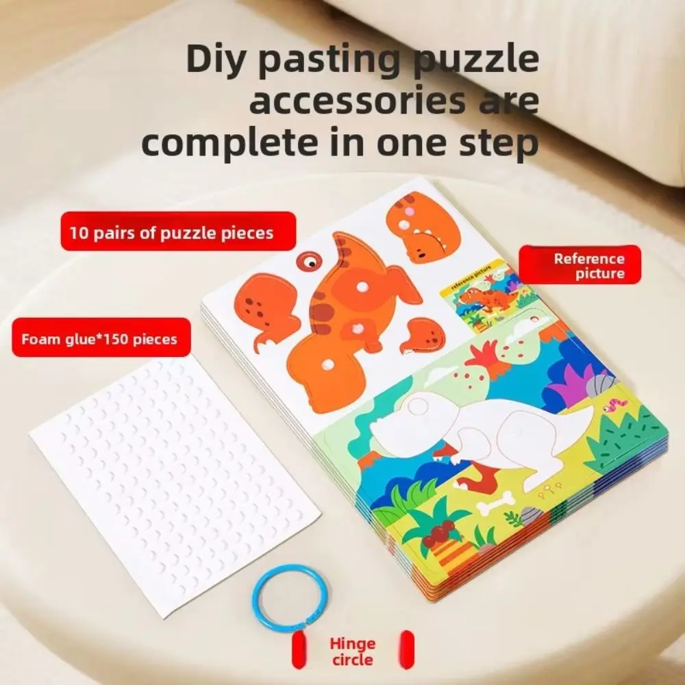 Brinquedos educativos 3d adesivo estereoscópico artesanal montessori diy colar material kit dos desenhos animados auto-adesivo animais adesivo livro