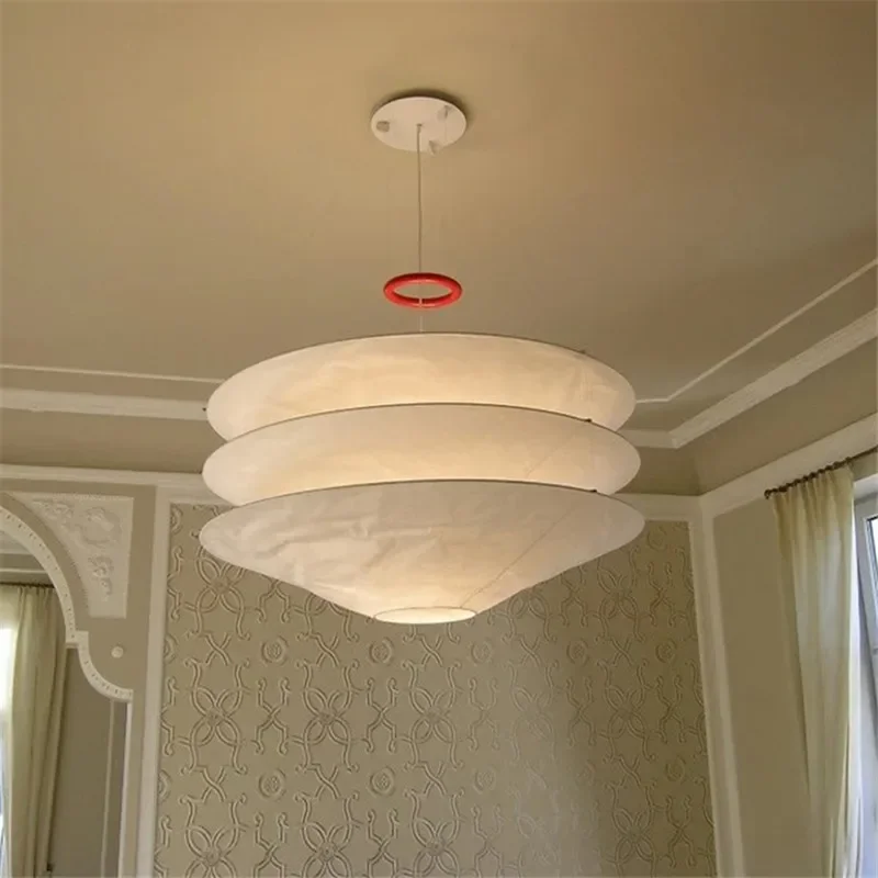 2025 Wabi Sabi Tyvek Paper Pendant Lamp Ceiling Suspended Hat Lamp Adjustable Lift Art Deco Lamp Loft Dining Room Bar Hanging Li