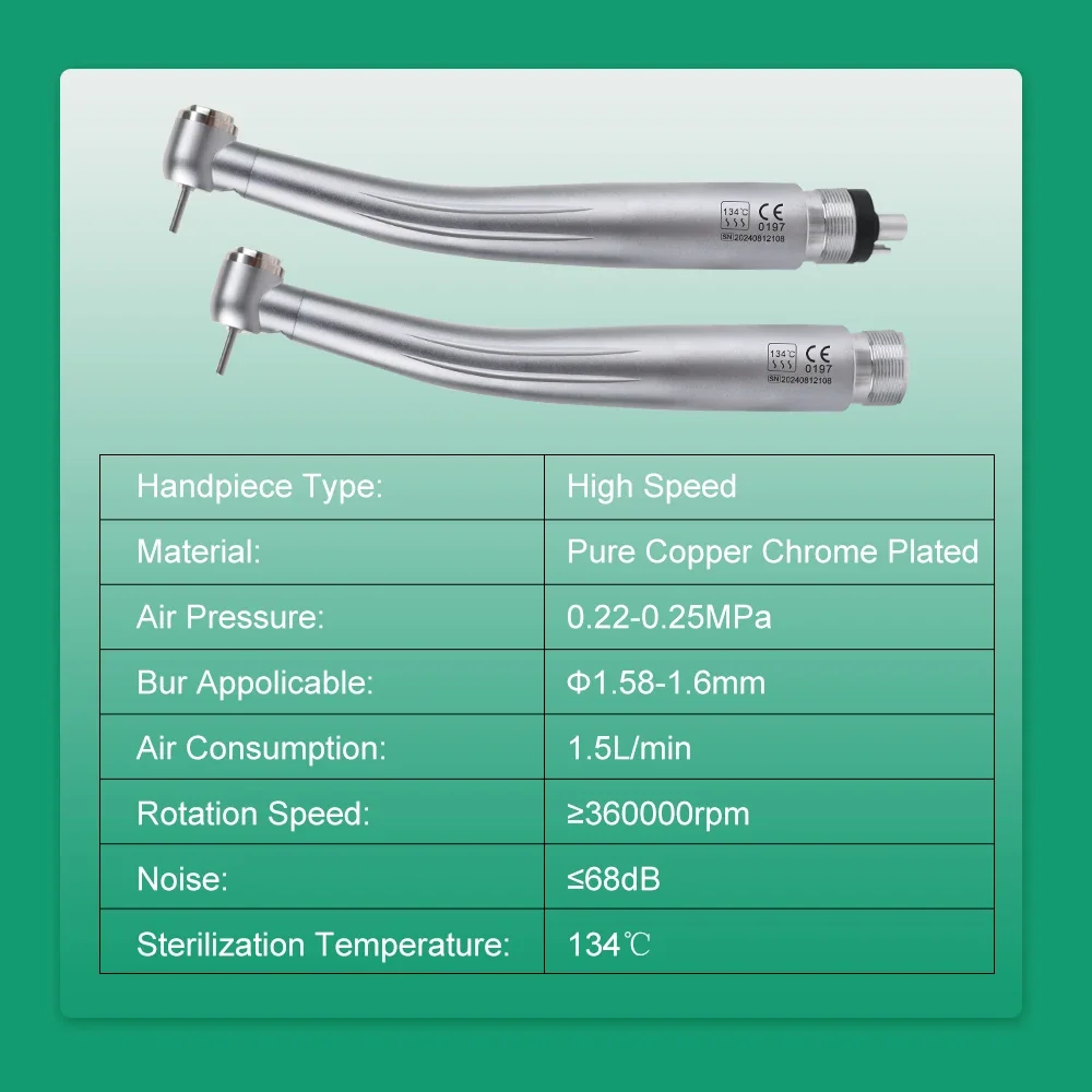 Dental LED High Speed Handpiece Standard /Torque Head Three Water Spray E-generator B2/M4 Air Turbine Dentistry Instruments