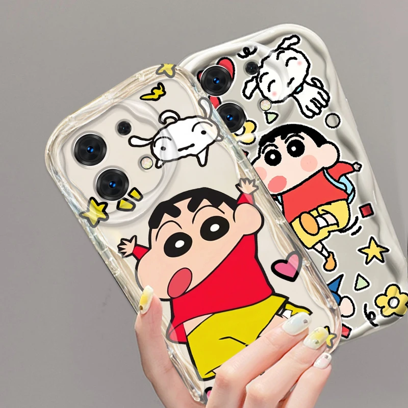 Anime C-Crayons S-Shin-chans For Xiaomi Redmi Note 13 12 12S 11S 11 10 9 8 10A 9C 9T Pro Plus 5G Wave Oil Cover Phone Case