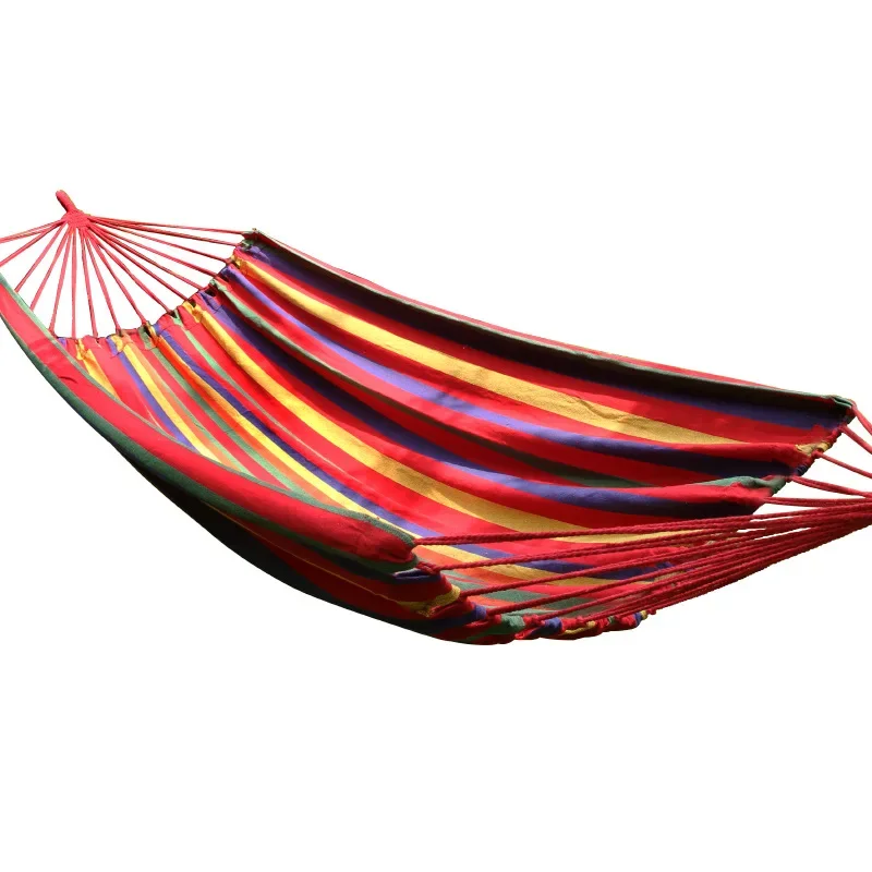Portable Double Single Outdoor Equipment Camping Canvas Hammock Home Garden Hammock Travel Camping Swing With Rope Hammock