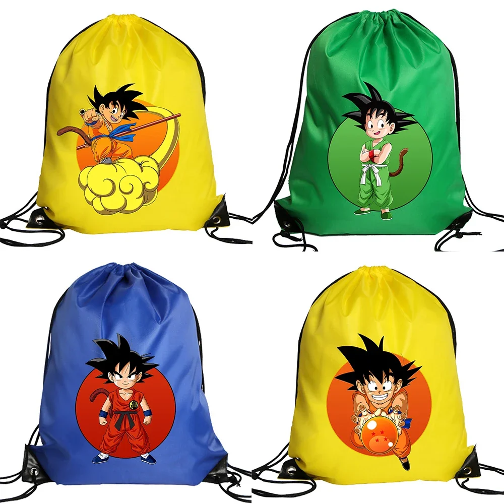 Dragons Ball Polyester Drawstring Bag Son Goku Gym Sports Backpack Pocket Bags Cool Anime Storage Bag Travel Bags Birthday Gifts