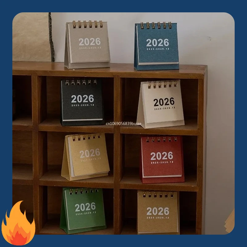 

2026 Mini Simple Calendar Creative Coil Calendar Planner Desktop Decoration Office Stationery