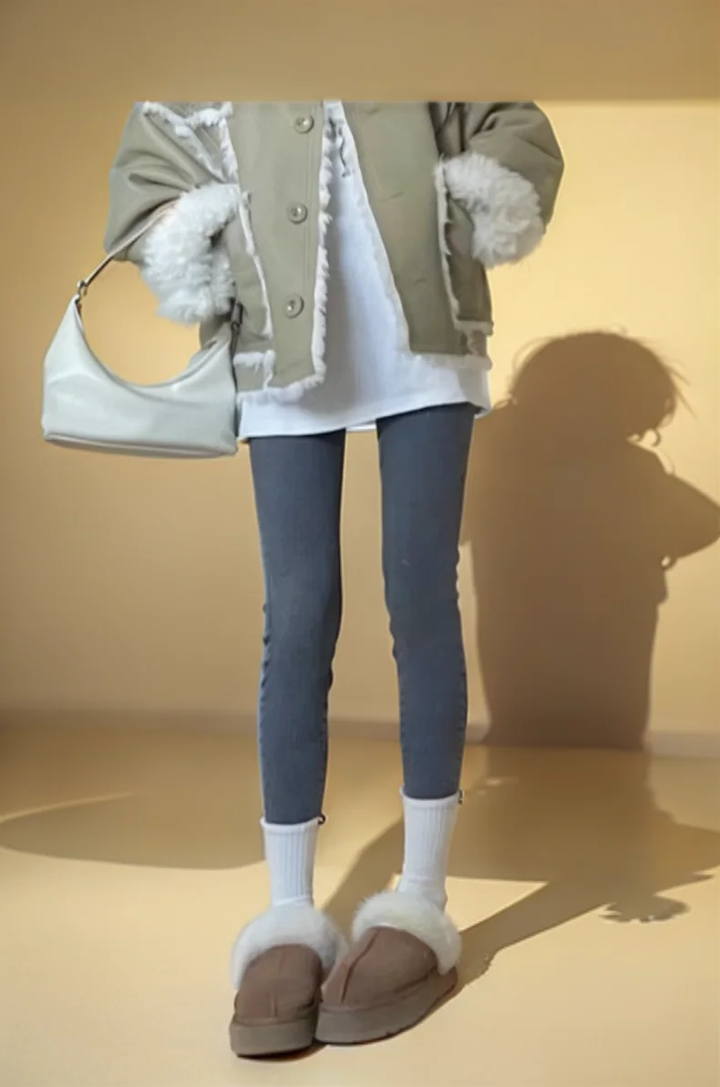 امرأة طماق ضيقة تمتد Pantalones الربيع لامعة سوداء السيدات حجم كبير بسيط يوميا مضلع متجمد غسل المياه جيوب الجانب