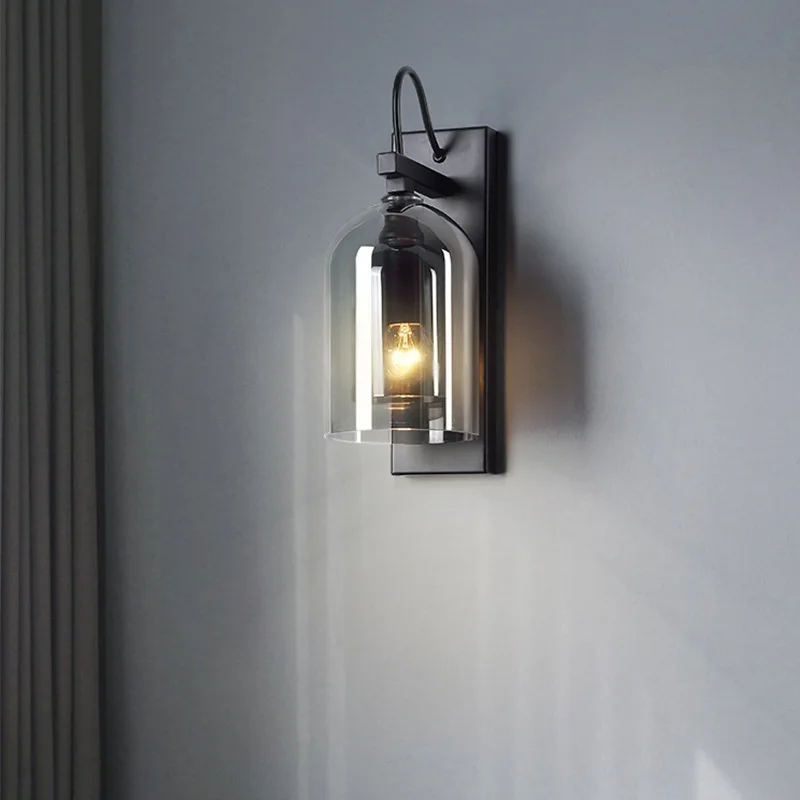 

Nordic Creative Bedside Lamp Wall Lamp Bedroom B & B Hotel Background Wall Light Aisle Corridor Light Luxury Glass Wall Lamp