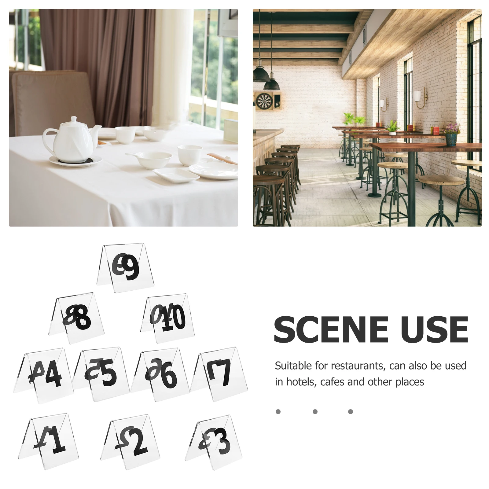 

1 set Acrylic Table Number Signs Clear Double Sided Self Standing Tents Reusable Seat Marker for Wedding Banquet Event