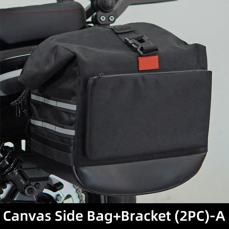 CLC450 Motorcycle Multi-Purpose Folding Backrest With Luggage Rack Side Saddlebag Bracket Leather Travel Bag FOR CFMOTO 450CLC