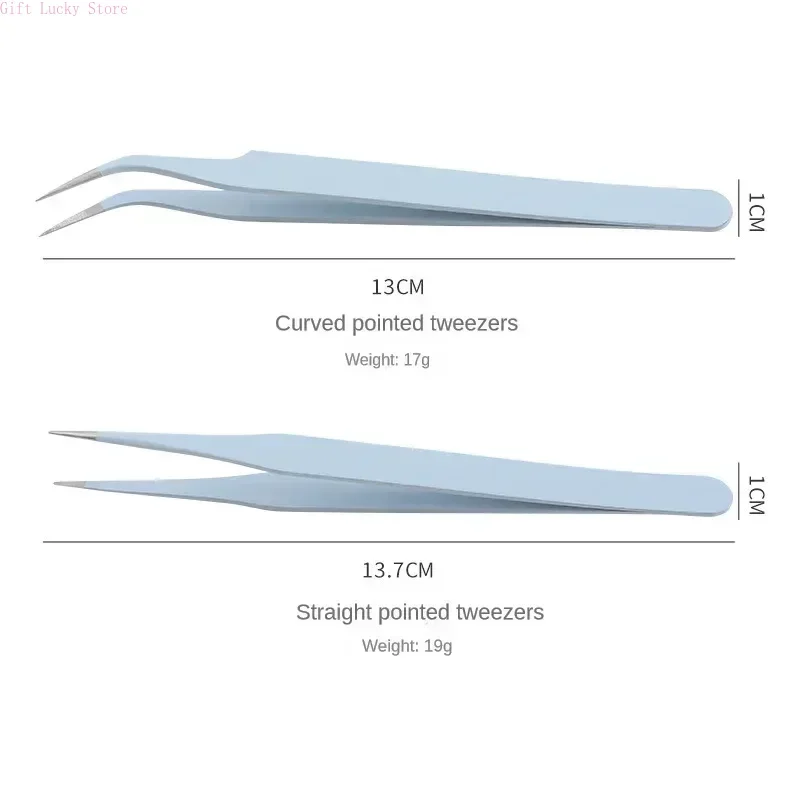 Edelstahl farbige gerade + gebogene Pinzette für Nail Art Aufkleber Strass Picking Tool Wimpern Make-up DIY Pinzette Werkzeug