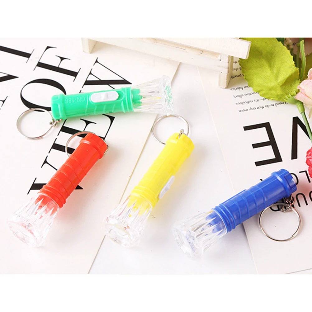

10Pcs Portable Mini Flashlight Keychain Pendant for Home Outdoor Use Easy Carry Durable Emergency Signal Mixed Colors