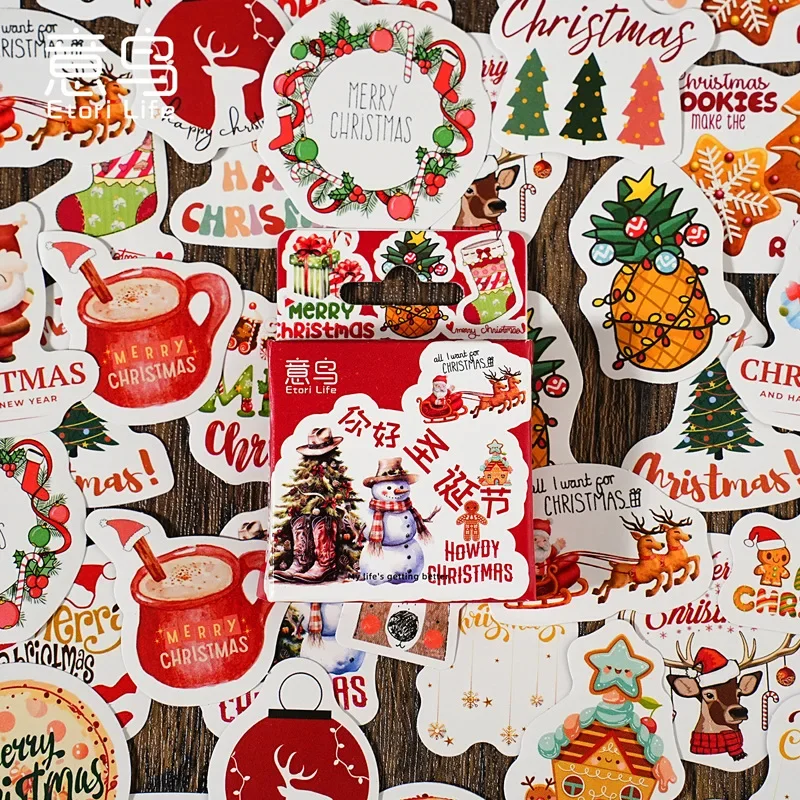 45pcs/lot Stationery Stickers Christmas Carnival Series Stickers Diary Decorative Mobile Stickers Scrapbooking DIY Craft