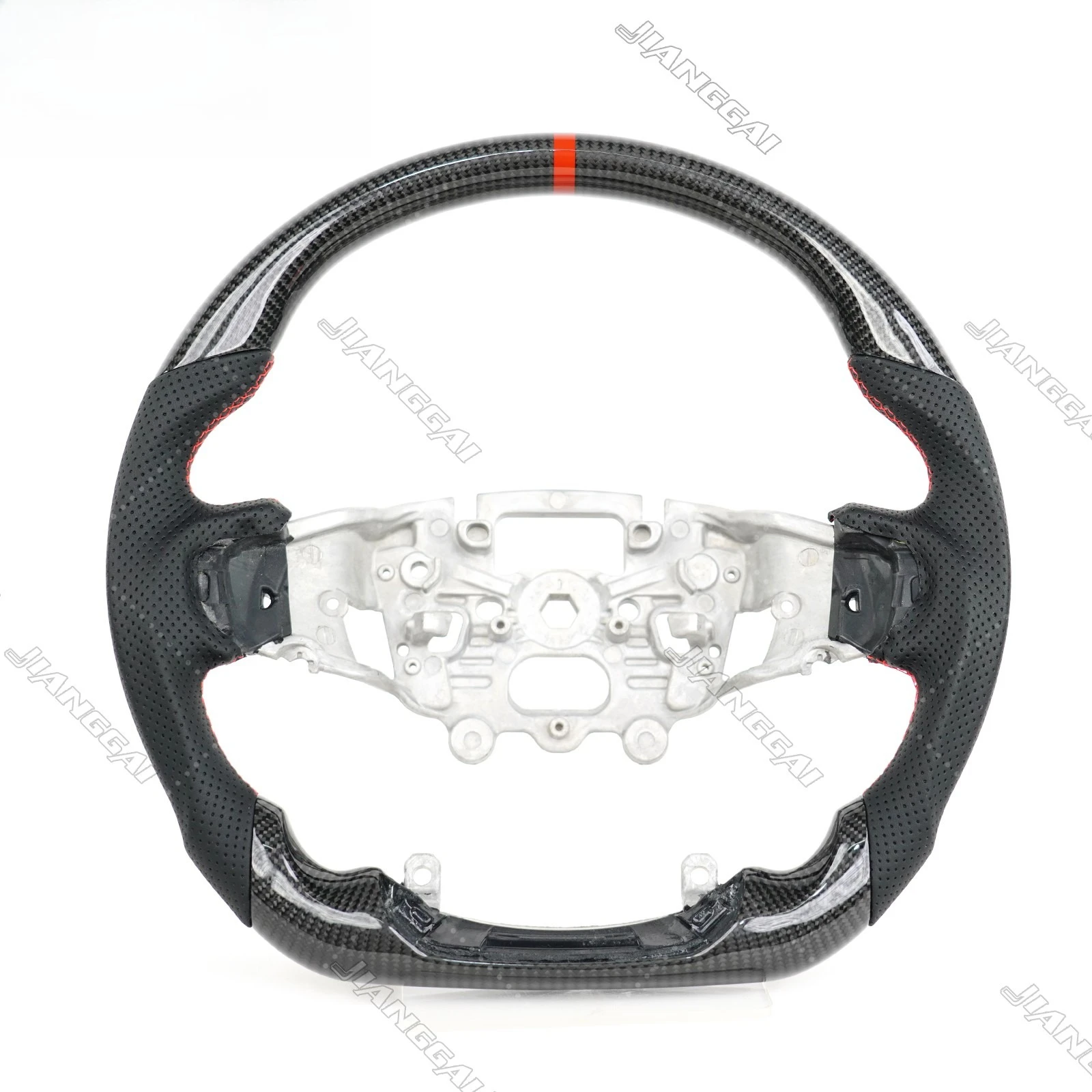 Real Carbon Fiber Flat Sport Steering Wheel Non-heated Fit For Ford Ranger Raptor 2024-2026  With paddle shifter holes Flat bottom design