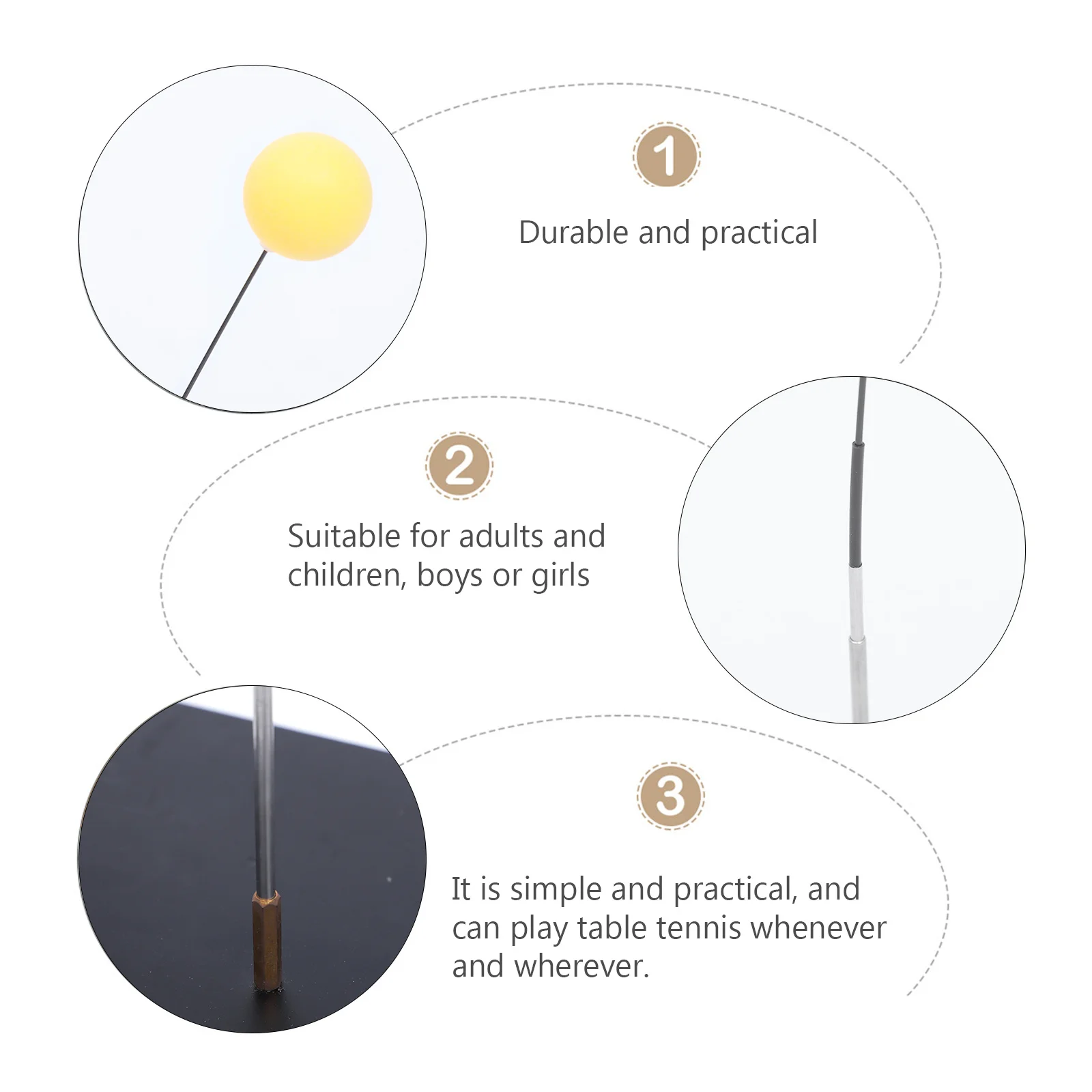 

1Set Pong Practice Device Professional Training Racket Kit for Children Adults Boys Girls Beginner Advanced Level Use