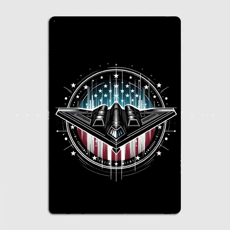 B-2 stealth bomber american style Vintage Metal Plaque Posters Home Decor Indoor Outdoor Tin Sign Room Wall Decor