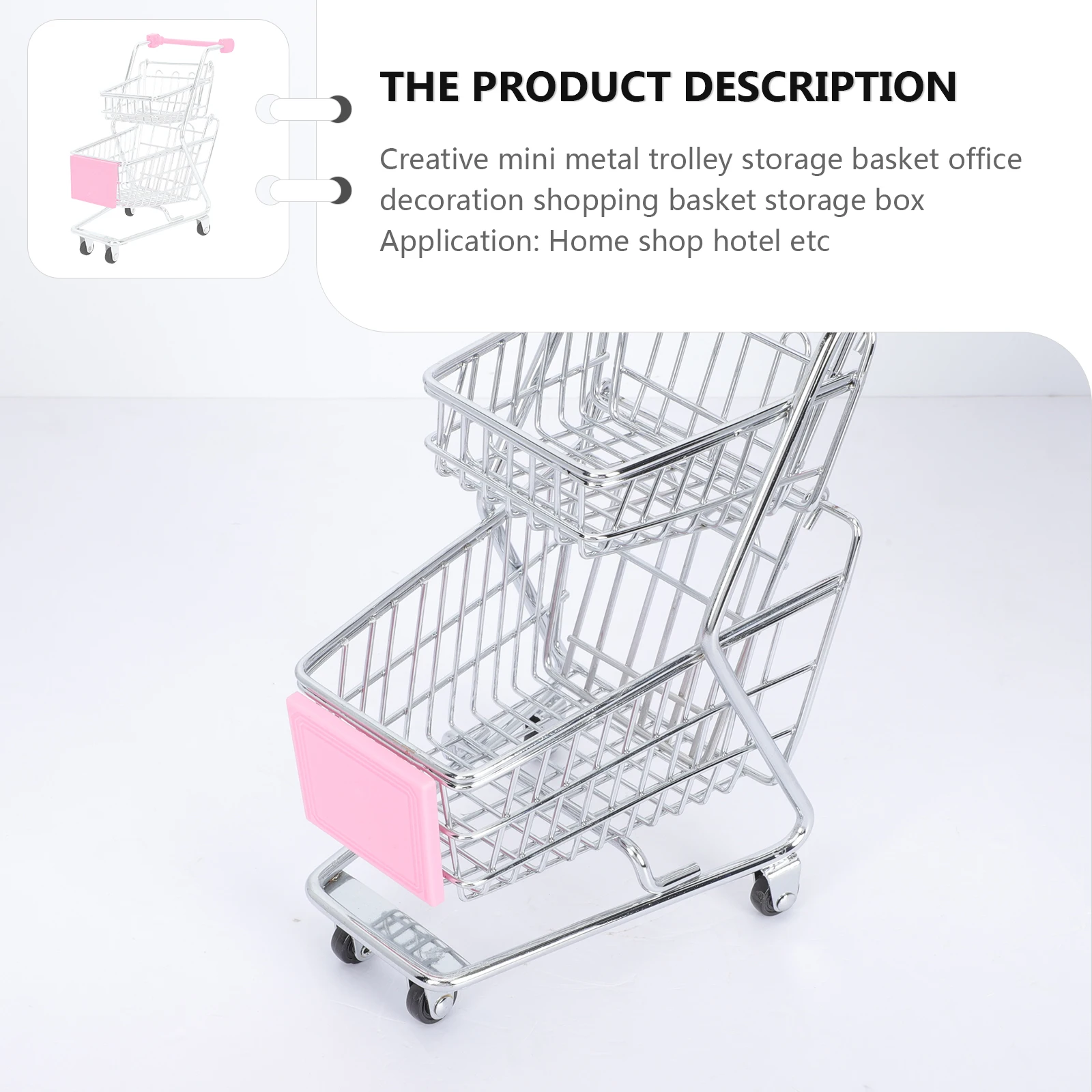 

Mini Trolley Decoration Miniature Shopping Cart Detail Food Basket Iron Supermarket Handcart Baby Fried
