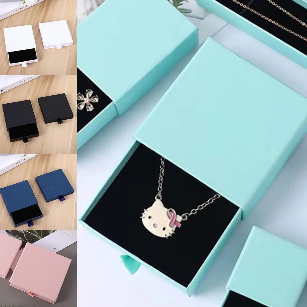 Pretty Pendant Jewelry Packaging Gift Box Paper Jewelry Box Widely Usage Fantastic Necklace Box Wadding Favors