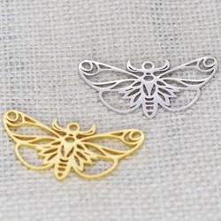 5PCS DIY Stainless Steel Punk Death Moth Charm Pendant For Women Insect Hollow Butterfly Trendy Necklace