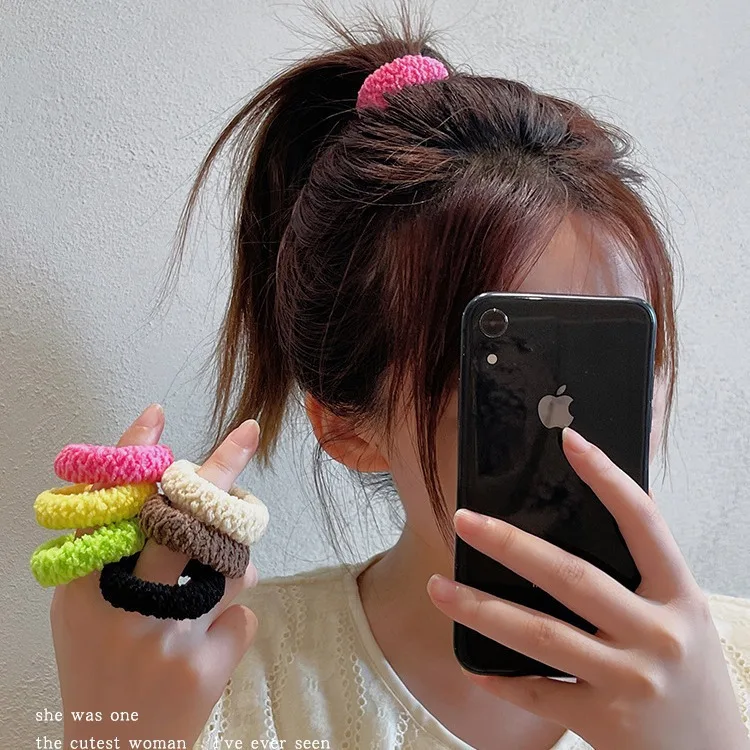 Минималистичные-резинки-для-волос-6-шт-ведро-толстые-эластичные-резинки-для-волос-комфорт-на-весь-день-нейтральные-цвета-офис-школа-простой-стиль