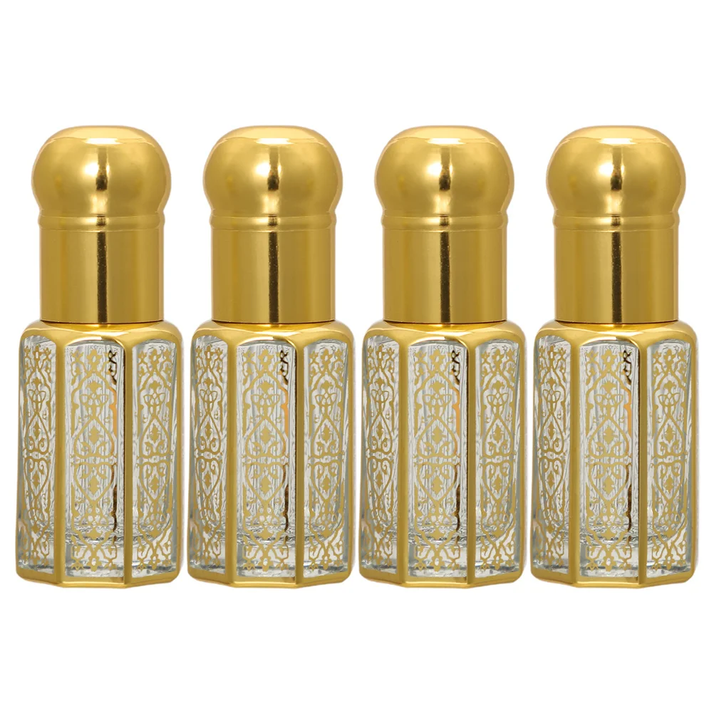 

4 Pcs Essential Oil Dropper Bottle Glass Bottles with Travel Perfume Aromatherapy Sample Empty Small