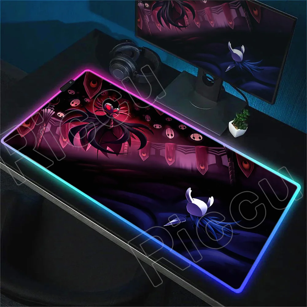 RGB Desk Mat Hollow Knight Mouse Pad Gaming Computer 900x400mm Large Mousepad XXL Keyboard Pad Office Carpet Computer Mouse Mat