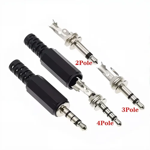 Imagen 2 del producto 5/20 piezas conector macho de Audio de 3,5mm conector Jack 3,5 2/3/4 secciones para micrófono conector de Audio para auriculares