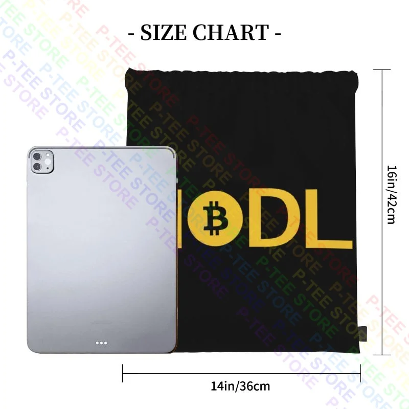 Bitcoin Hodl Drawstring Bags Gym Bag Vintage Swimming Gym Tote Bag Large Capacity