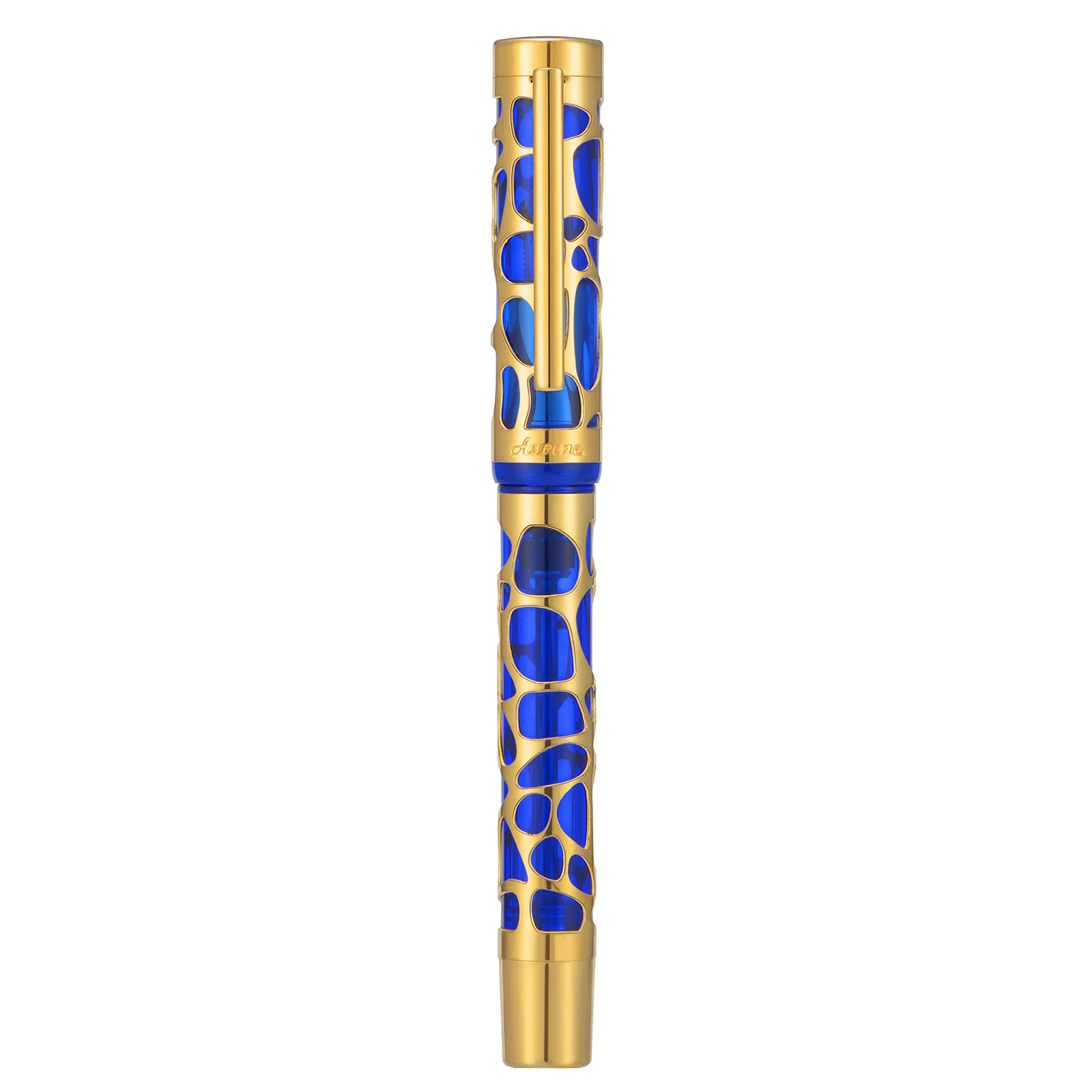 

Asvine V169 Vacuum Fountain Pen EF/F/M Transparent Blue-Golden Acrylic Hollow Carved Water Drop with Box Writing Gift Set