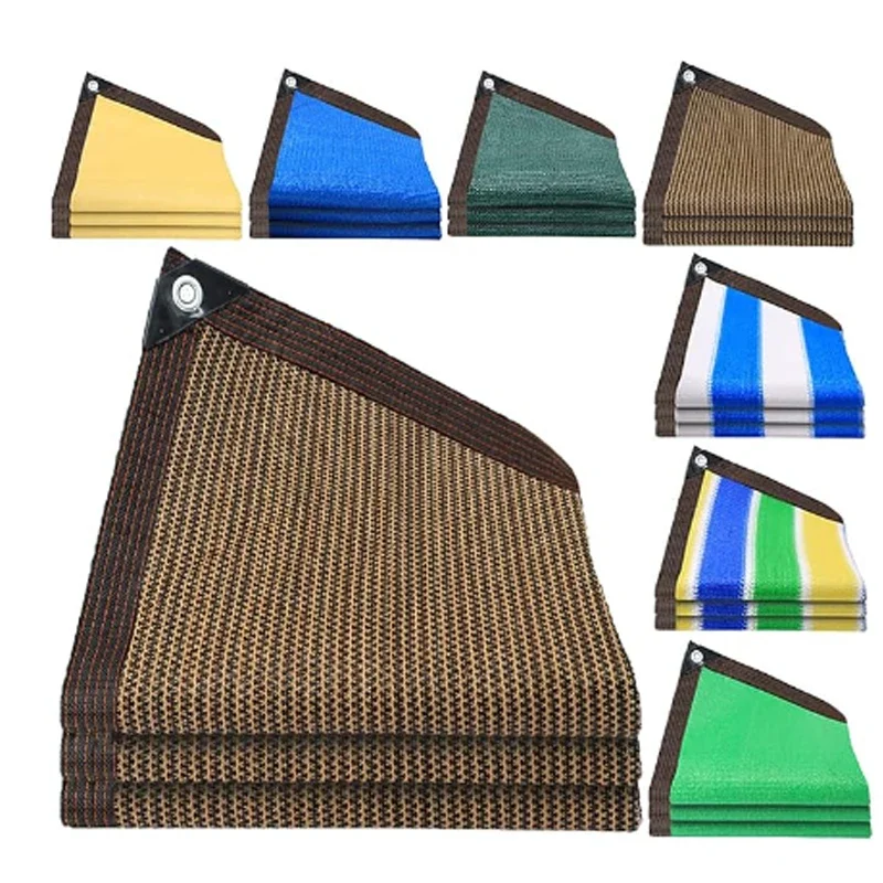 

Coffee Brown HDPE Sun Shade Sail Gazebo Anti UV Sunblock Shade Cloth Netting for Terrace Balcony Car Cover Outdoor Sunshade Scre