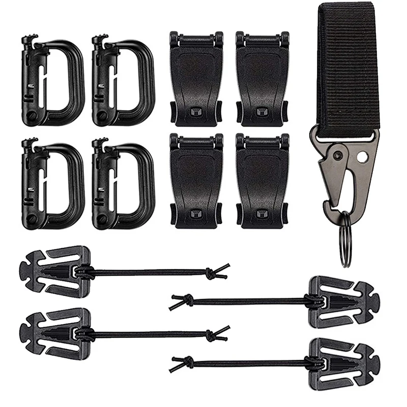 Molle Zubehör Kit mit 27 Outdoor Taktischer Rucksack Weste Bund Verriegelungsausrüstung Mesh Unterstützung Elastische Schnalle Jagdzubehör