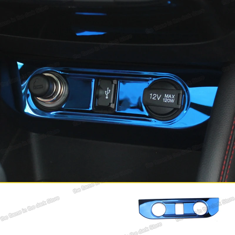 carbon fiber car USB charge port panel trims decoration for changan cs55 2017 2018 2019 2020 2021 Cigarette lighter accessories