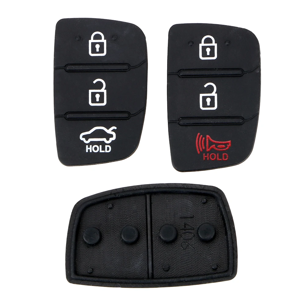 Remote Key Case Cover Auto Replacement Parts 3 4 Buttons Car Key Rubber Button Pad Car Key Shell For Hyundai Ix35 Ix45 1pc