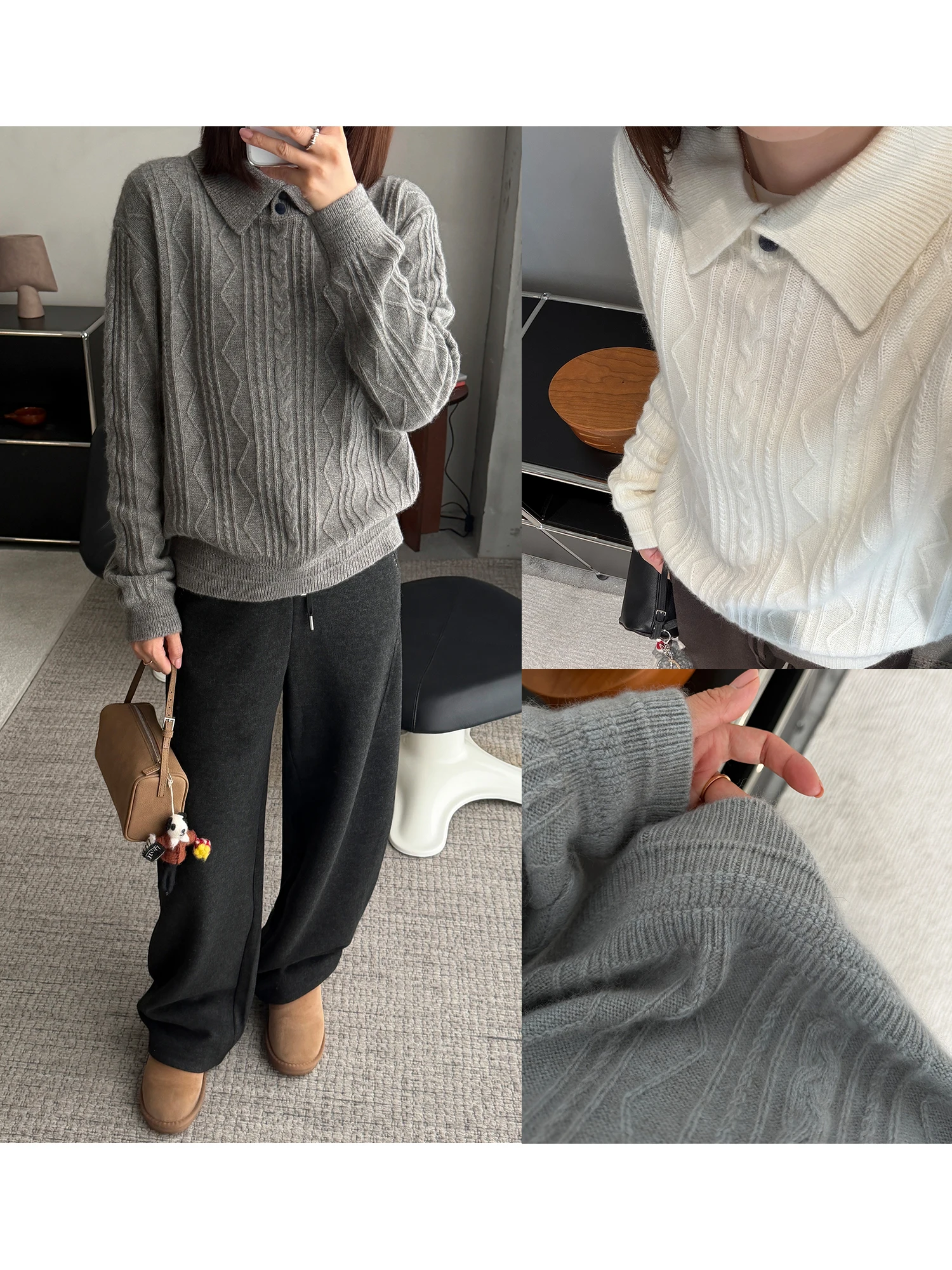 

Мягкий шерстяной свитер с воротником, вязаный, с длинными рукавами, для отдыха, осенне-зимний, новинка, удобный, универсальный, для повседневной носки