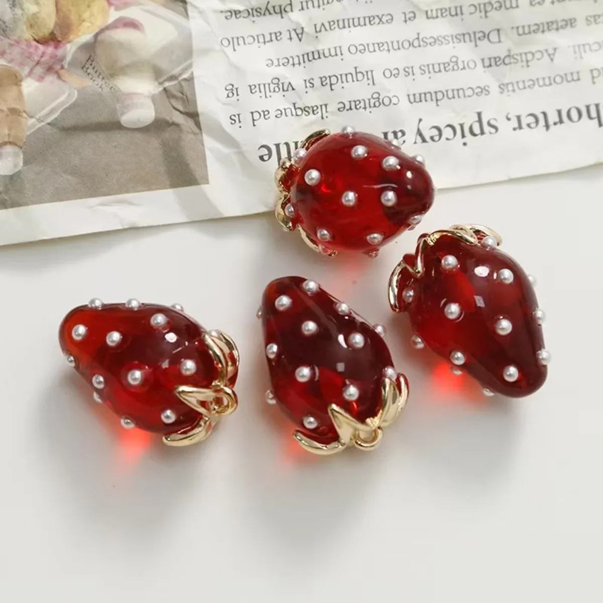 1PC 3D Resin Sweet Strawberry Shape Fruit Pendant Charms For DIY Jewelry Making Earring Necklace Bracelet Keychains Accessories image 5