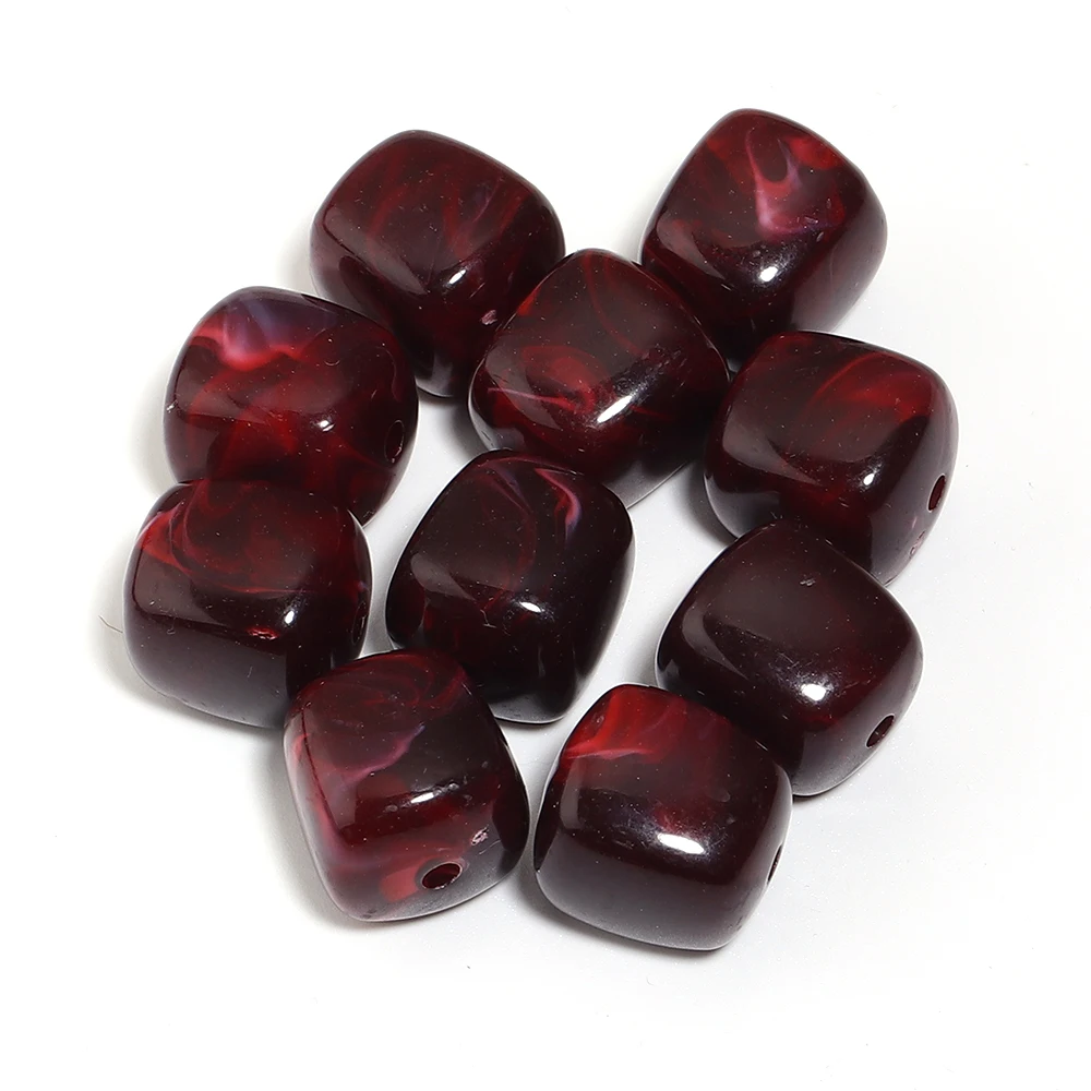 10 Stück/Lot 16x17mm quadratische Acrylperlen in zwei Farben, bunte lose Perlen für die Schmuckherstellung, DIY-Halskette, Armband, Zubehör – Detail 15