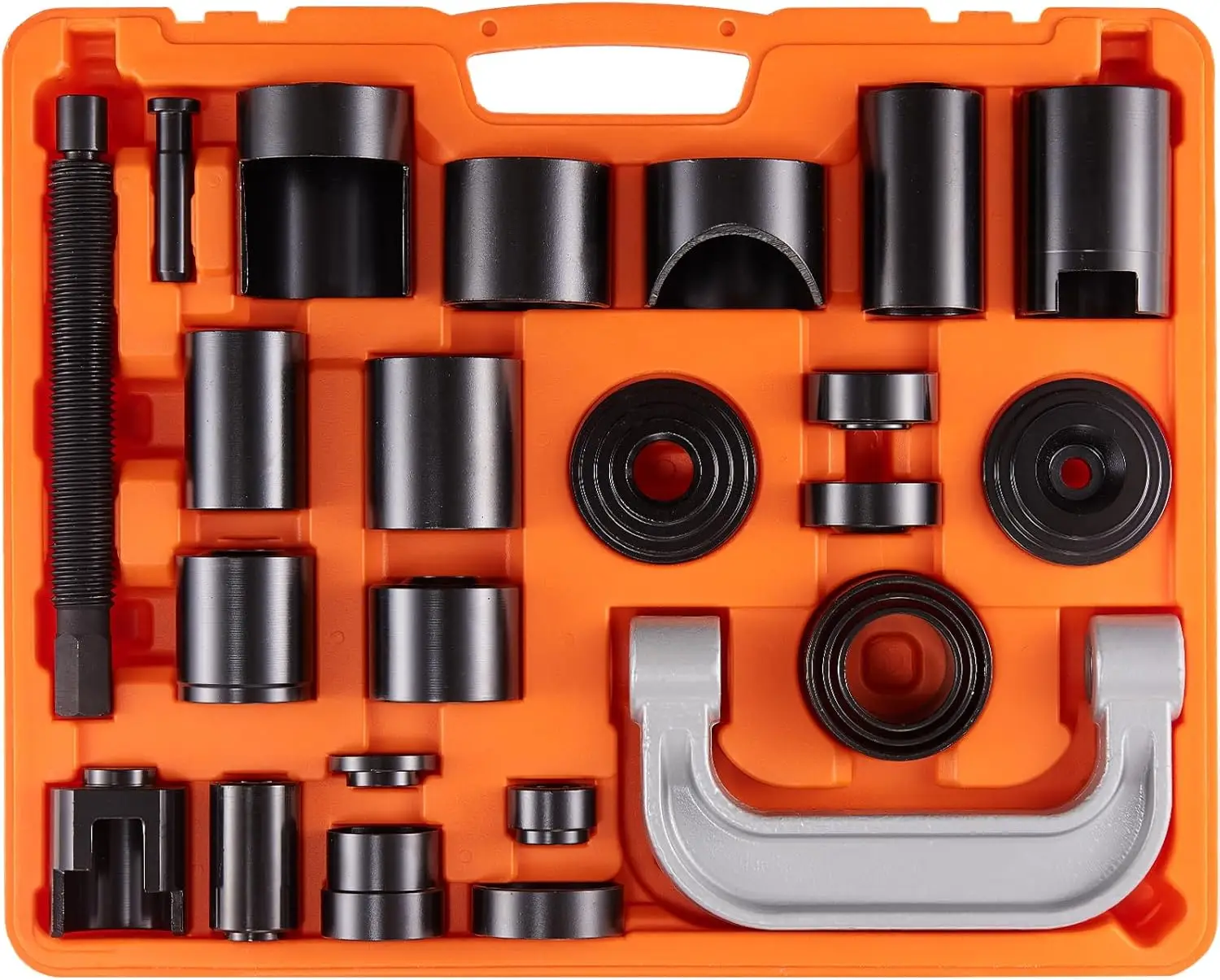 

VEVOR Ball Joint Press Kit, 25 pcsTool Kit, C-Press Ball Joint Remove and Install Tools, for Most 2WD and 4WD Cars, Heavy Duty B