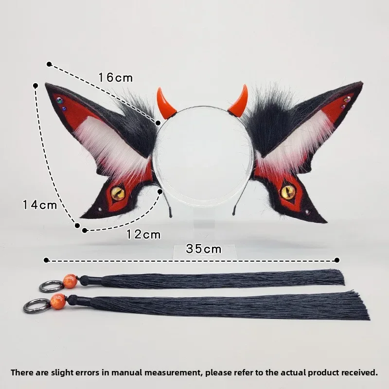 1set/ Butterfly Animal Ears Headpiece | Enchanted Cosplay Tail Set | LARP Fursuit Accessories | Gothic Rave Festival Props