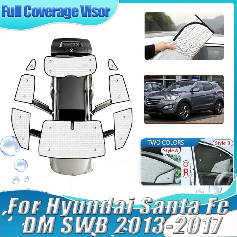 

For Hyundai Santa Fe DM 2013 Accessories SWB 2014-2017 Car Privacy Full Windshield Sunscreen Visors Anti-UV Rays Car Accessories