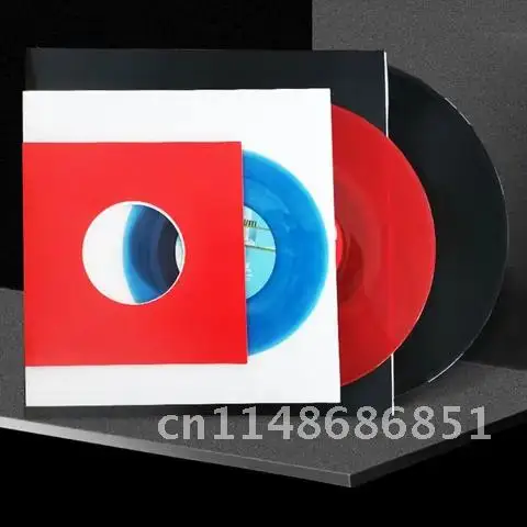 10PCS Vinyl Record Album Accesso Anti-static Hard Shell Paper Inner Sleeves Polylined Protectors with Hole for 7/10/12 Inches LP