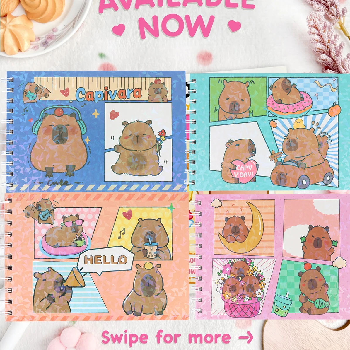 

CAPYCUTIES Coloring Book, Mixed Color Watercolor Paper, Unique Cover, Comfortable Space Coloring