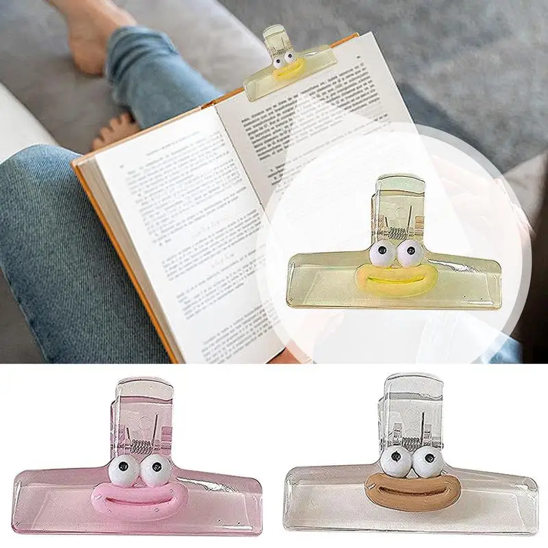 Paper Binder Clip Funny Bookmark Folder Sausage Mouth Design Storage Clip Acrylic For Exam Paper Transparent File Folder