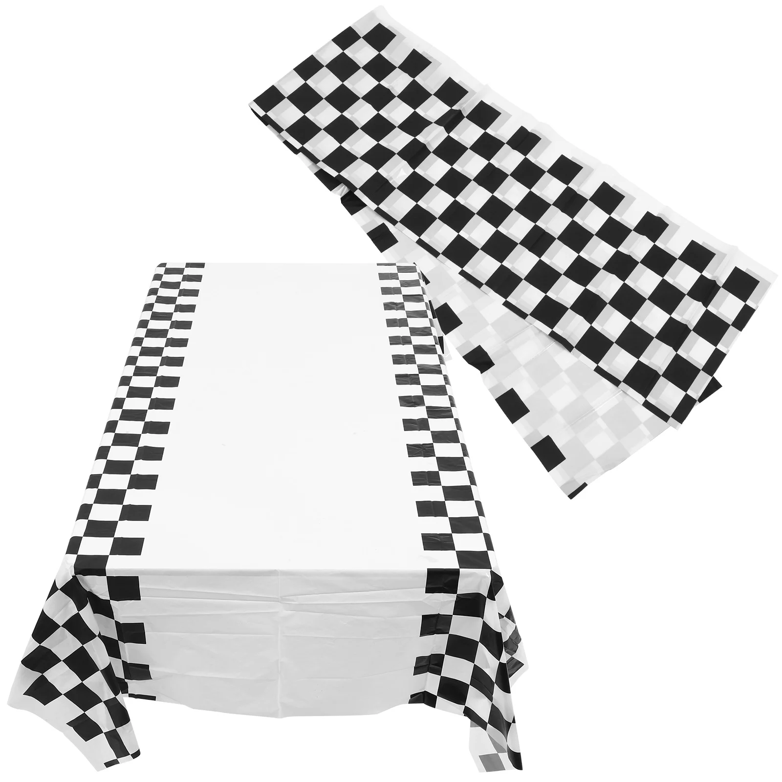 2 Pcs Racing Theme Wallpaper Office Desk Decor Checkered Dinner Table Decoration