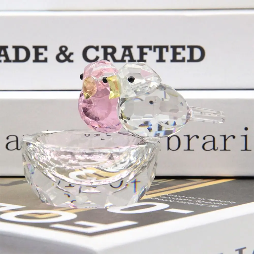 

Home Ornament Crystal Bird Jewelry Box Small Exquisite Birds Bowl Art Creative Animal Figurine Collectible