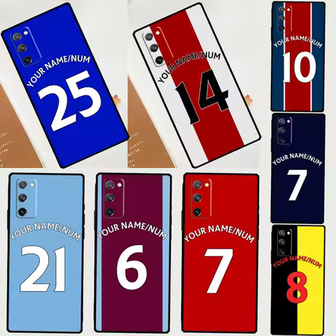 Personalised Football Strips Case For Samsung Galaxy S23 S22 Ultra S21 S20 FE S8 S9 S10 Note 10 Plus Note 20 Ultra Cover