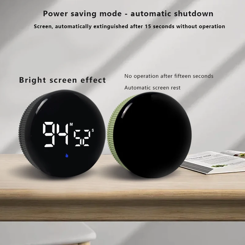 1 قطعة الطالب الرقمية الصامتة الموقت المغناطيسي المطبخ الإلكترونية الموقت تعلم العد التنازلي تذكير (مدمج في بطارية ليثيوم قابلة للشحن #6