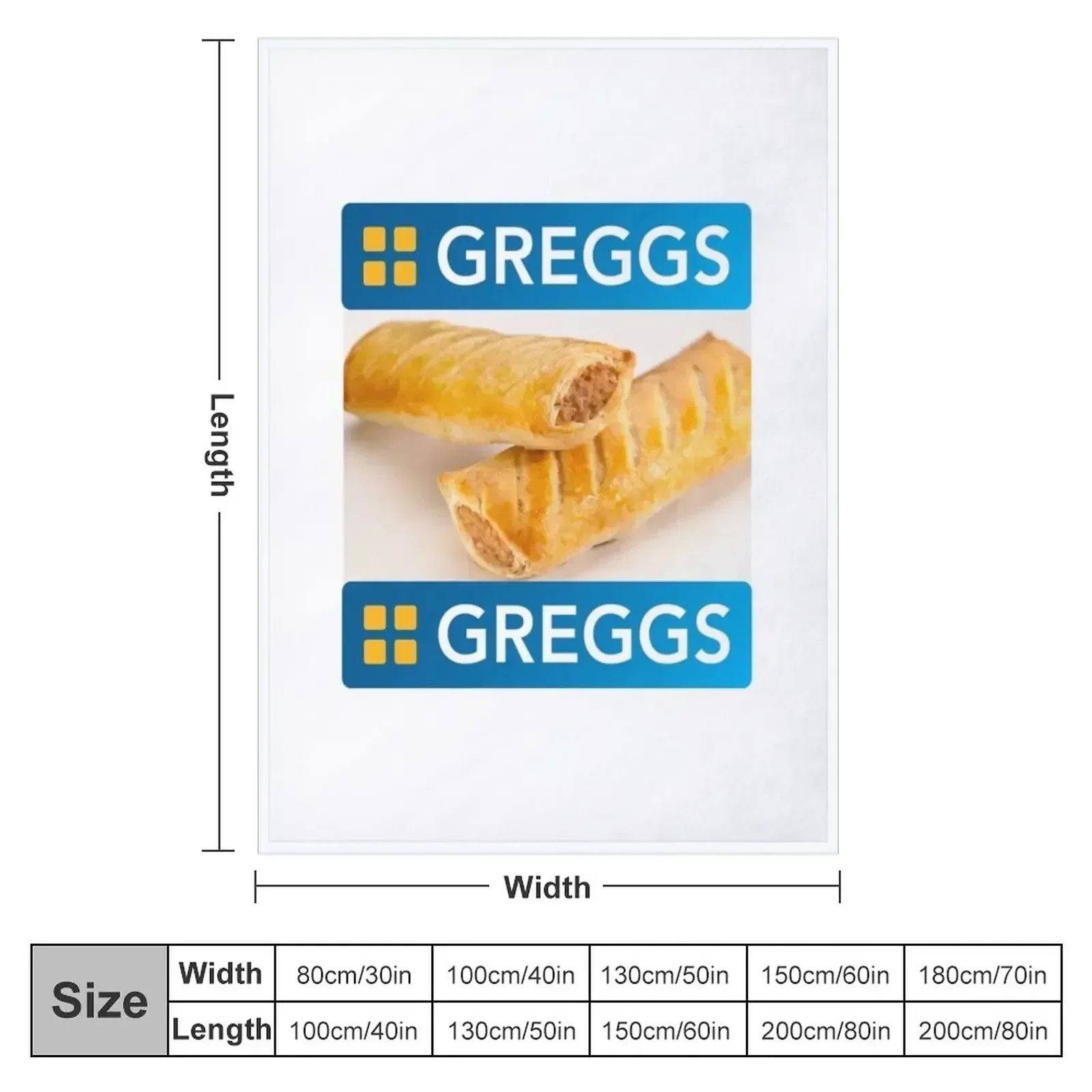 GREGGS Pasty Throw Blanket Luxury St Thins Furrys Blankets