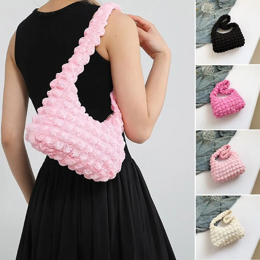 

Sweet Crossbody Bags Casual Pleated Shoulder Bag New Large Capacity Reusable Armpit Bags Shopping Bag Simple Tote Bags