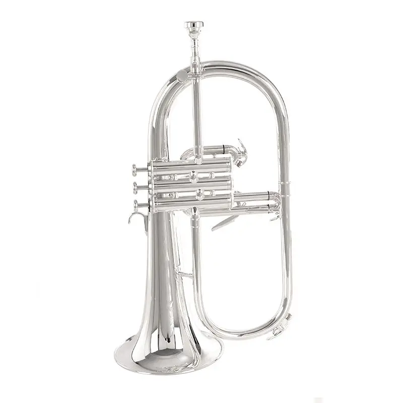 Brand New Professional  Flugelhorn Gold Lacquer With Case Profession Flugelhorns Bb Yellow Brass Bell